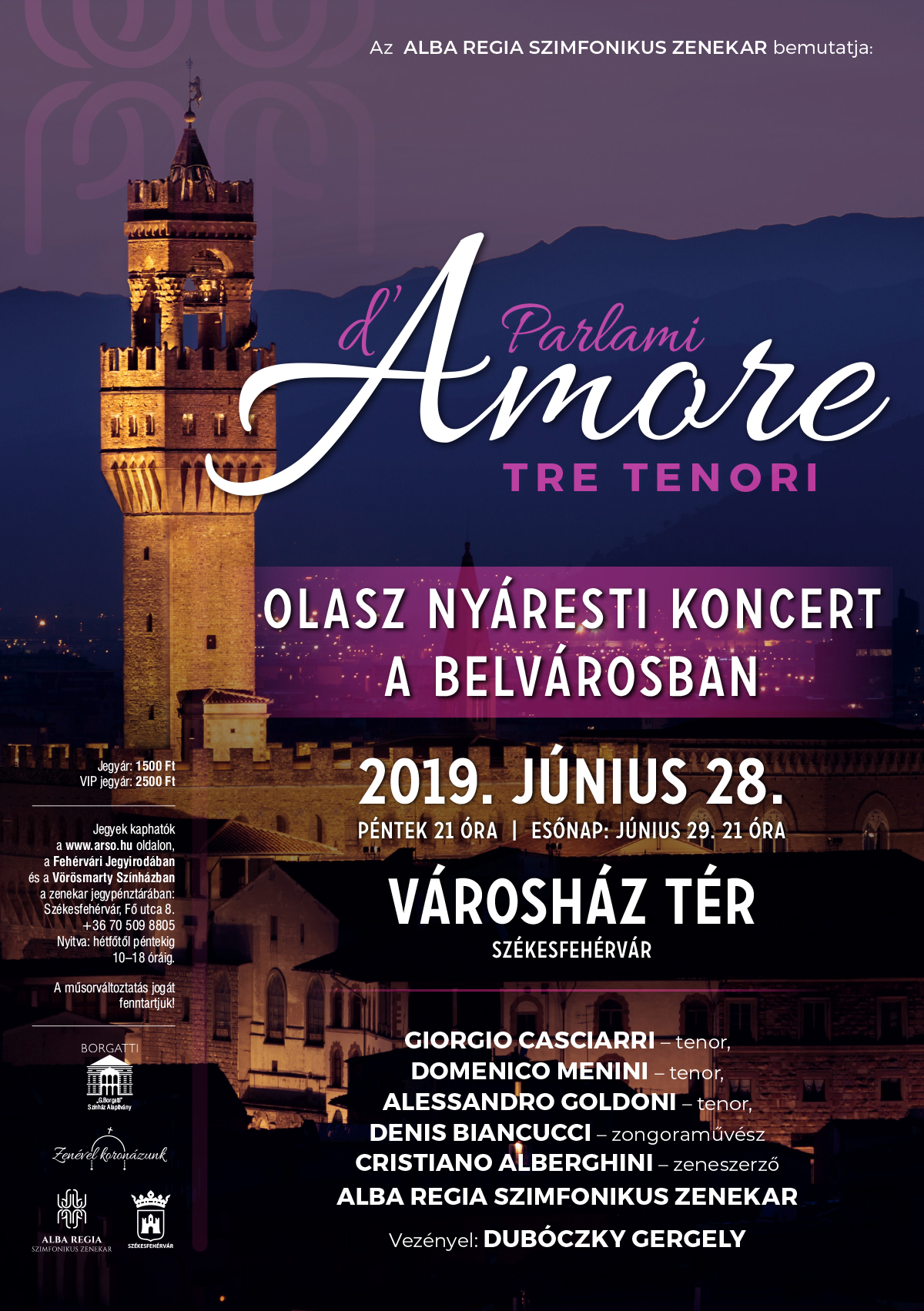 Olasz nyáresti koncert a Belvárosban három tenorral